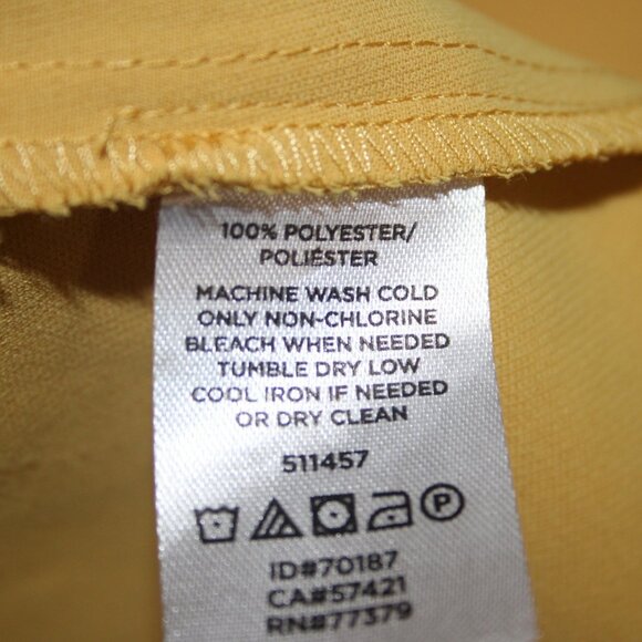 Ann Taylor Dress Sz 10 Mustard Yellow Pockets Knee Length 100% Polyester Dress - Picture 11 of 14